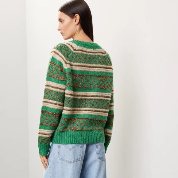 Scotch & Soda Metallic Fair Isle Sweater Wool Alpaca Blend - Picture 3 of 10